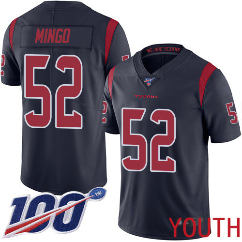 Houston Texans Limited Navy Blue Youth Barkevious Mingo Jersey NFL Football 52 100th Season Rush Vapor Untouchable